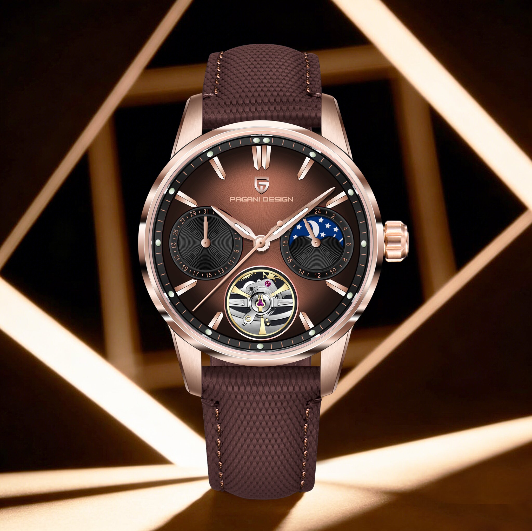 Moonphase Complication Watch - PAGANI DESIGN Limited Edition Men Mechanical