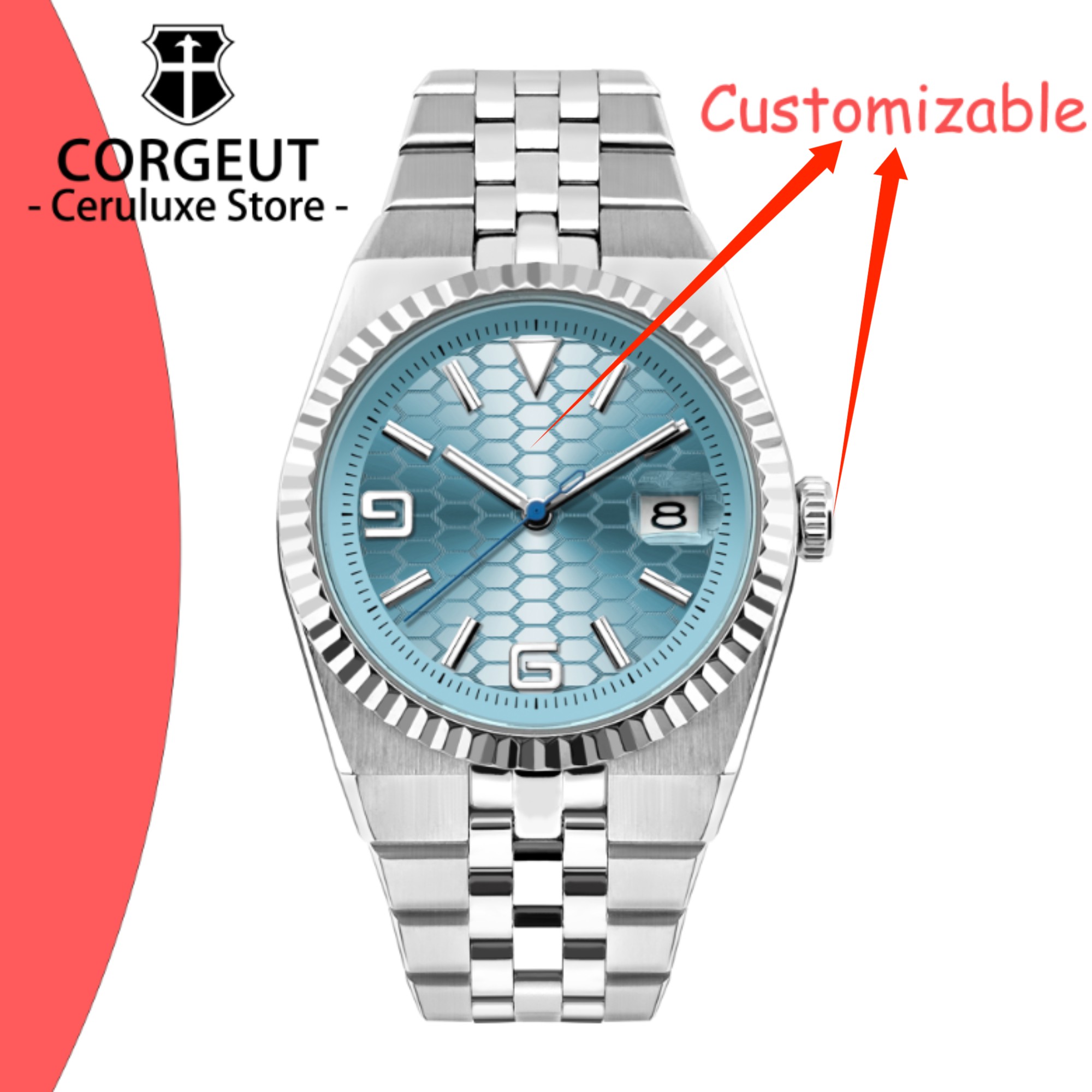 Luxury Watch Logos - CUSTOM Logo Diy 40mm NH35 Mechanical