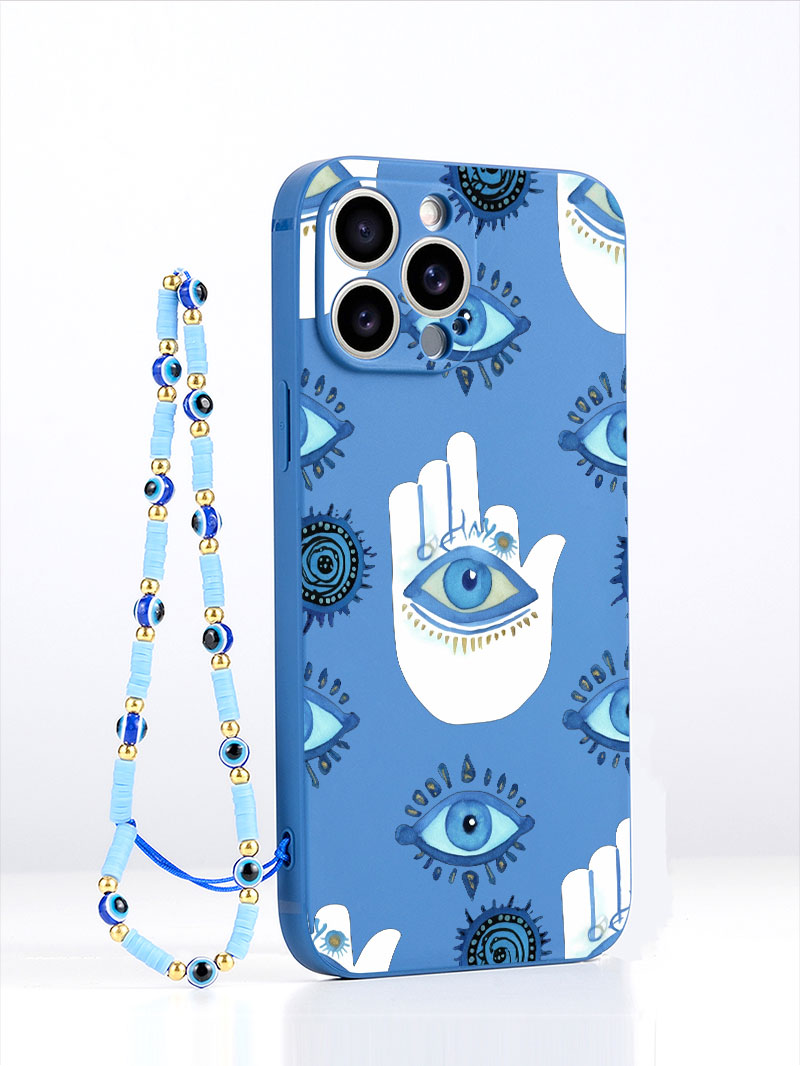 Luxury Watch Case - Luxury Liquid Silicone Blue Evil Eye