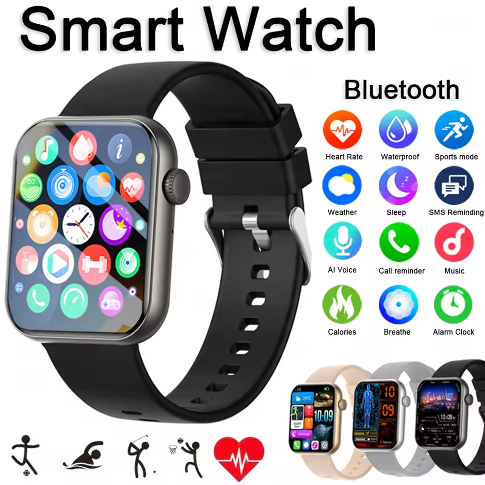 Luxury Watch On Rubber Strap - Luxury Smartwatch Health Monitor AI Voice