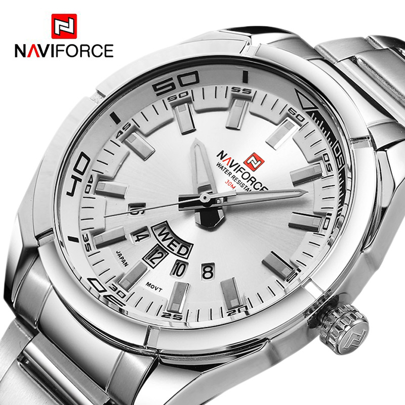 Field Watch Military - NAVIFORCE Brand Men Watches Full Steel