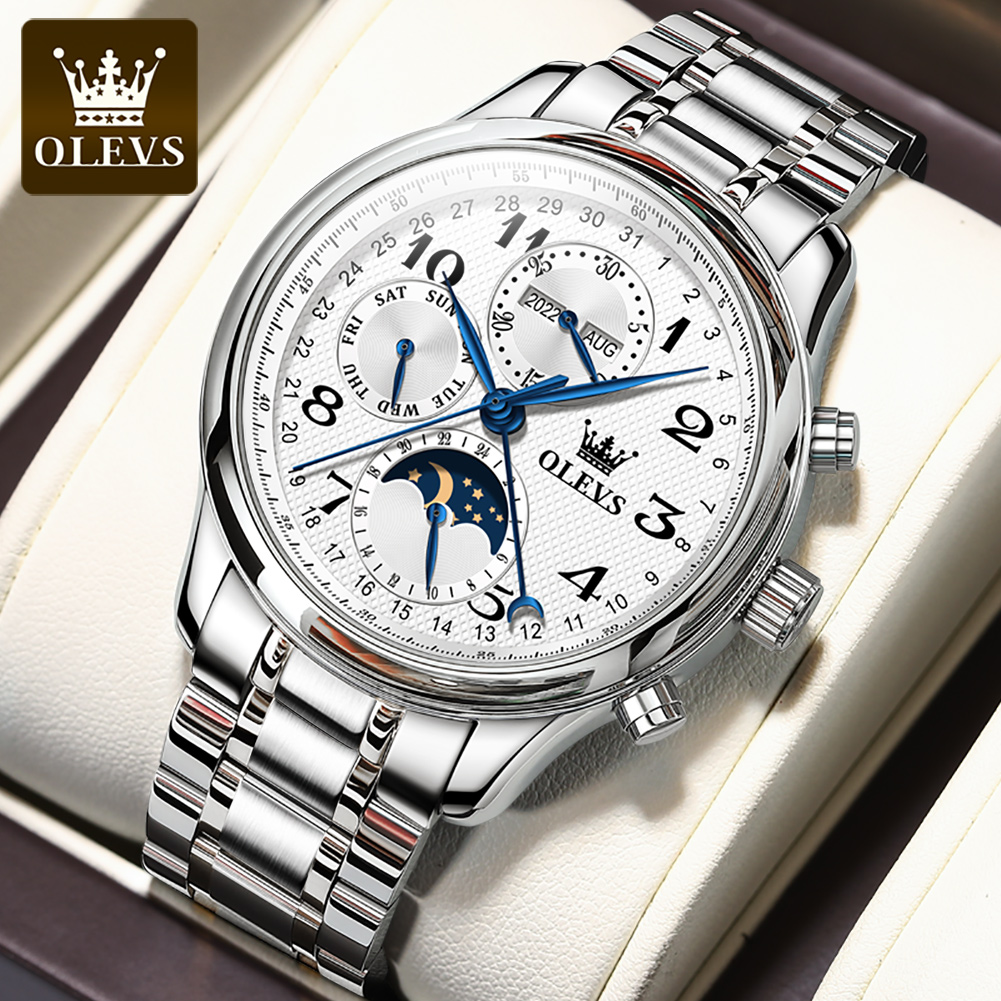 Moonphase Complication Watch - OLEVS 6667 Luxury Original Men Mechanical