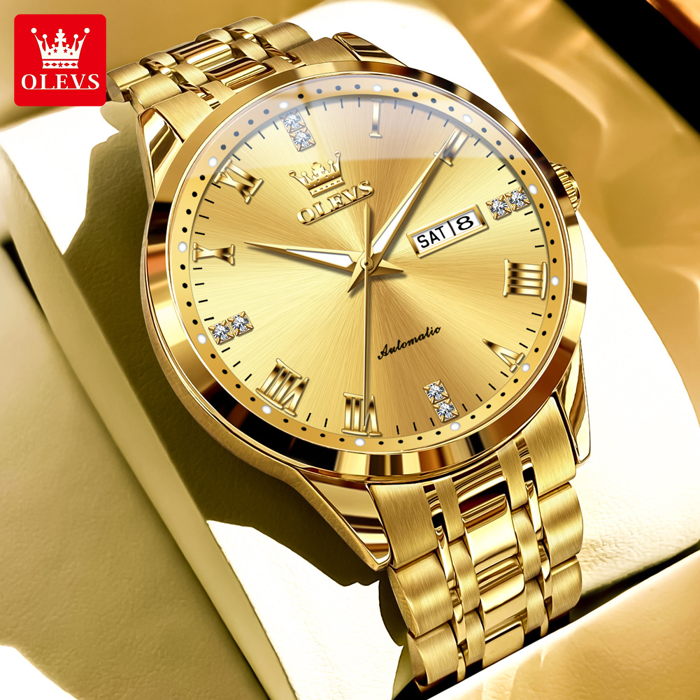 Luxury Watch On Sale - OLEVS Business Gold Mens Watches Top