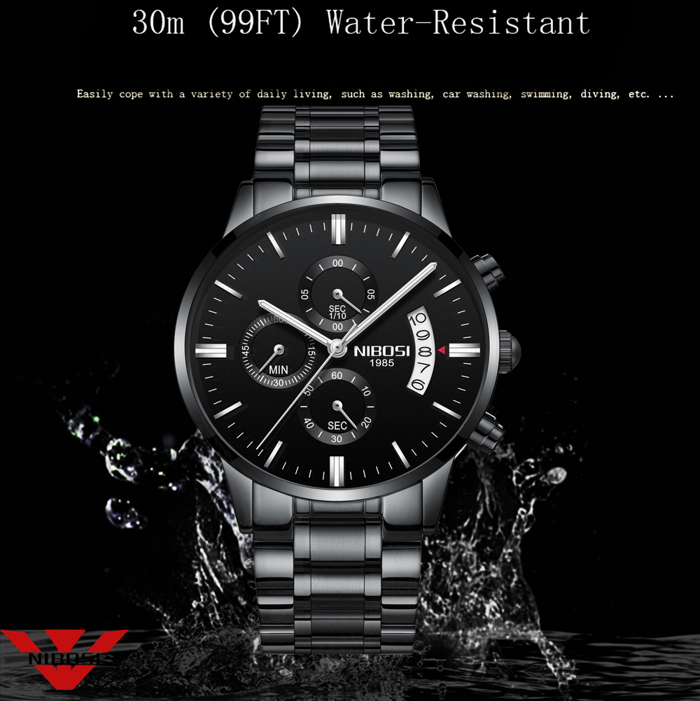 NIBOSI Stainless Steel Black Q - Luxury Watch Top 10 recension och pris