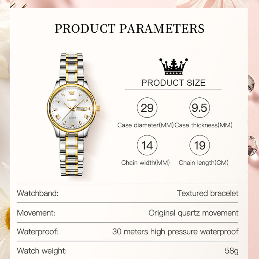 OLEVS 5563 New Fashion Women Q - Luxury Watch Moon Phase recension och pris