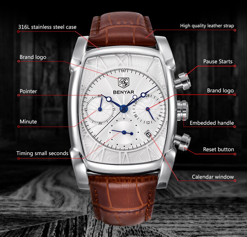 Relogio Masculino Mens Watches - Luxury Watch German recension och pris