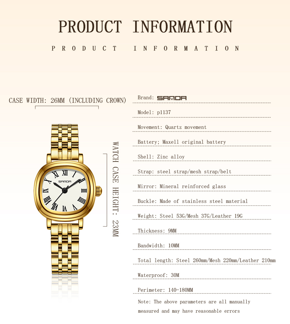 SANDA Top 1137 Women's Quartz  - Luxury Watch Top 10 recension och pris