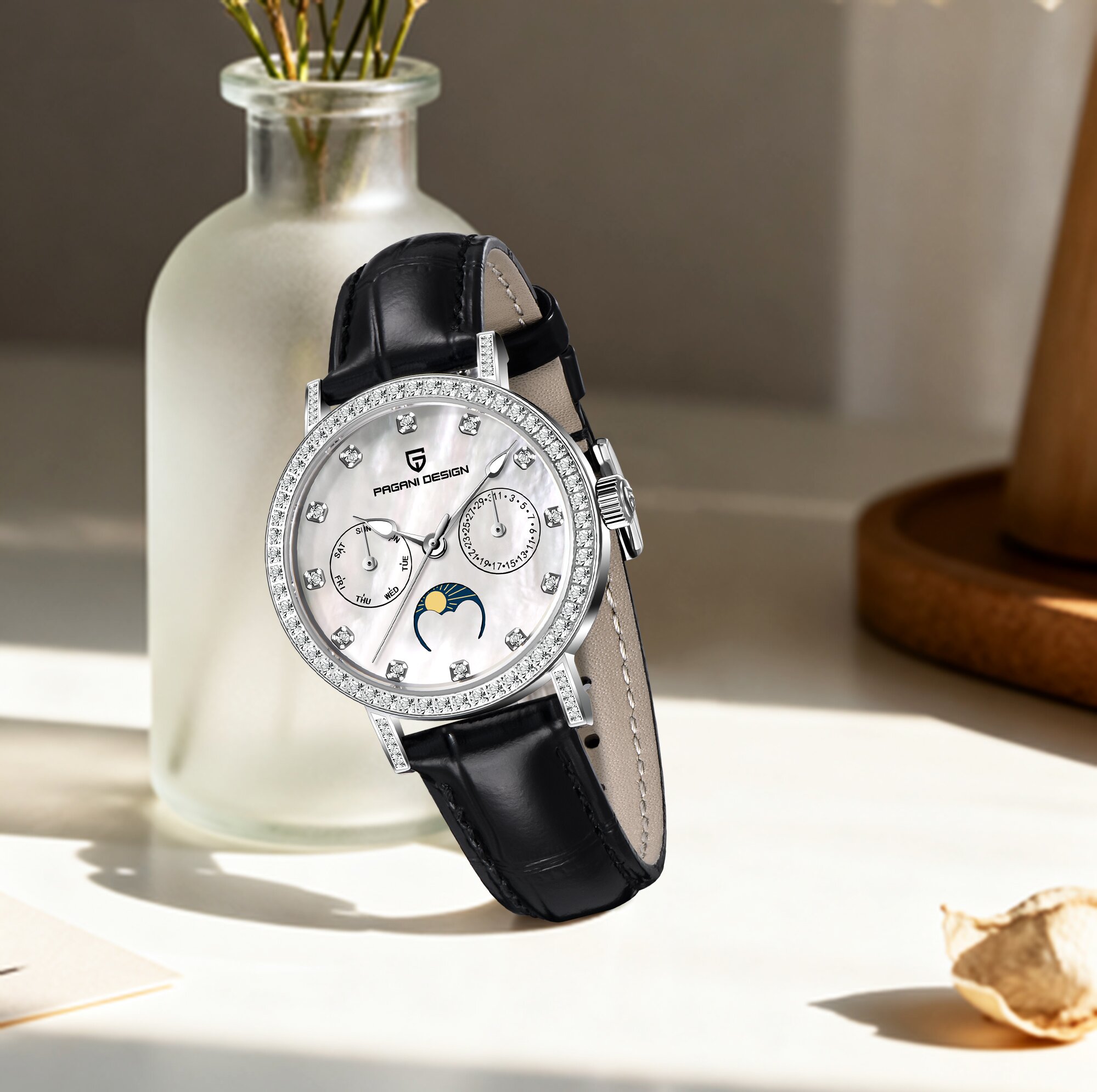 PAGANI DESIGN Elite Luxury Lad - Luxury Watch Moon Phase recension och pris