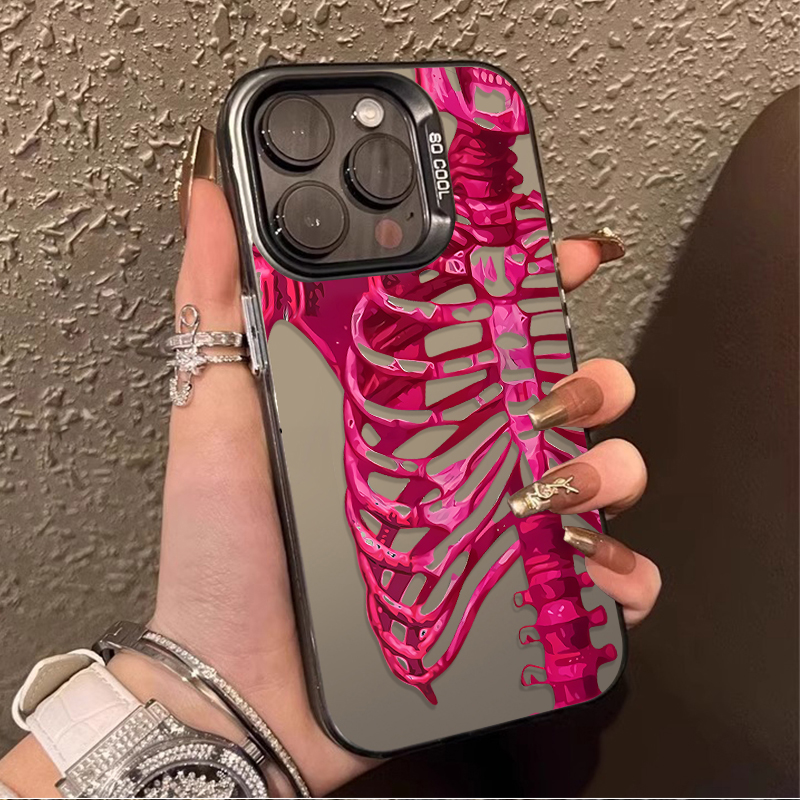 Luxury Pink Green Skull Phone  - Luxury Watch Case recension och pris