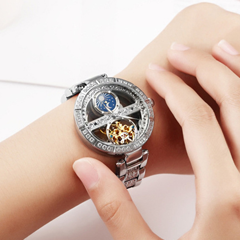Ladies Watch Automatic Woman L - Luxury Watch Moon Phase recension och pris
