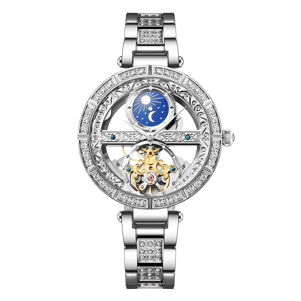 Ladies Watch Automatic Woman L - Luxury Watch Moon Phase recension och pris