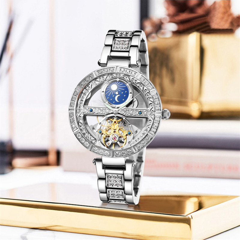 Ladies Watch Automatic Woman L - Luxury Watch Moon Phase recension och pris