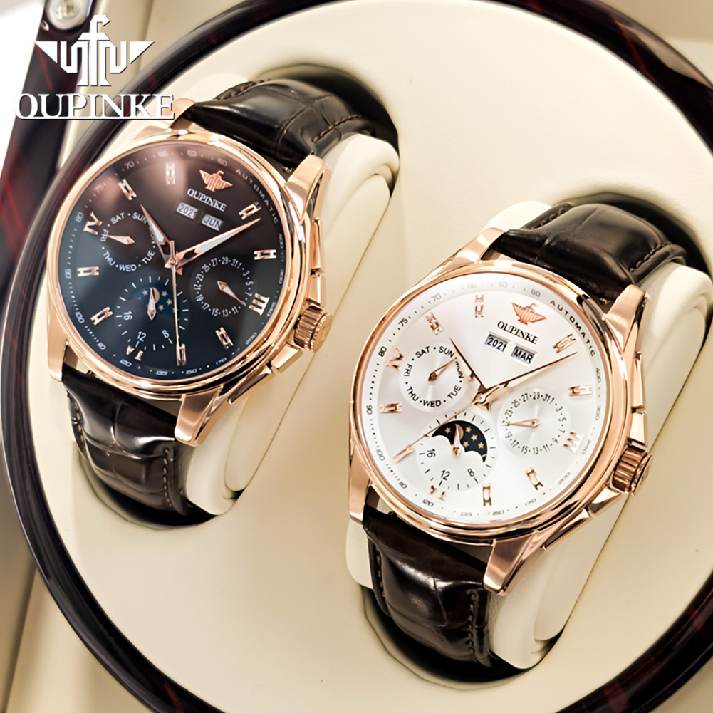 OUPINKE 3189 Men Fully Automat - Moonphase Complication Watch recension och pris