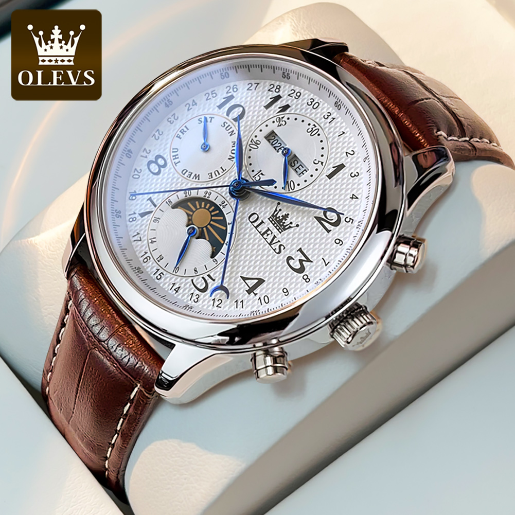 OLEVS 6667 Moon Phase Men's Wa - Luxury Watch On Sale recension och pris
