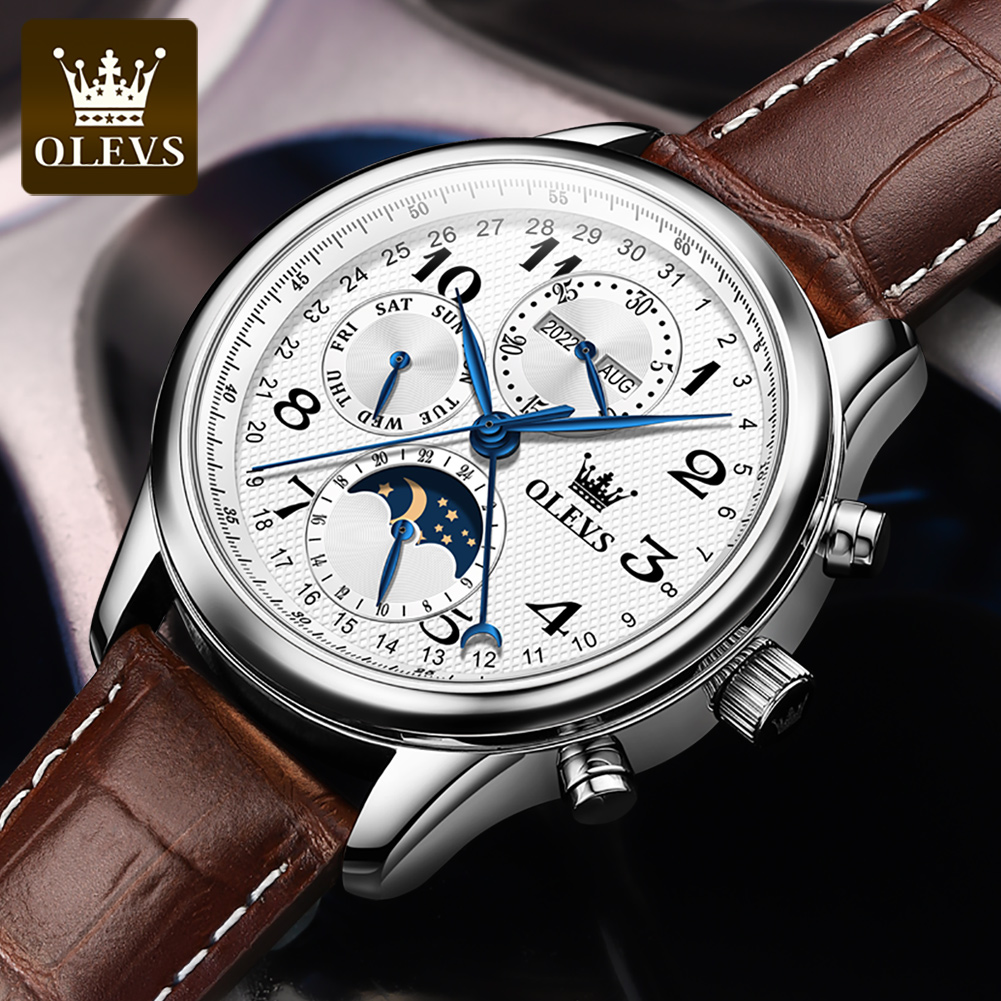 OLEVS 6667 Moon Phase Men's Wa - Luxury Watch On Sale recension och pris