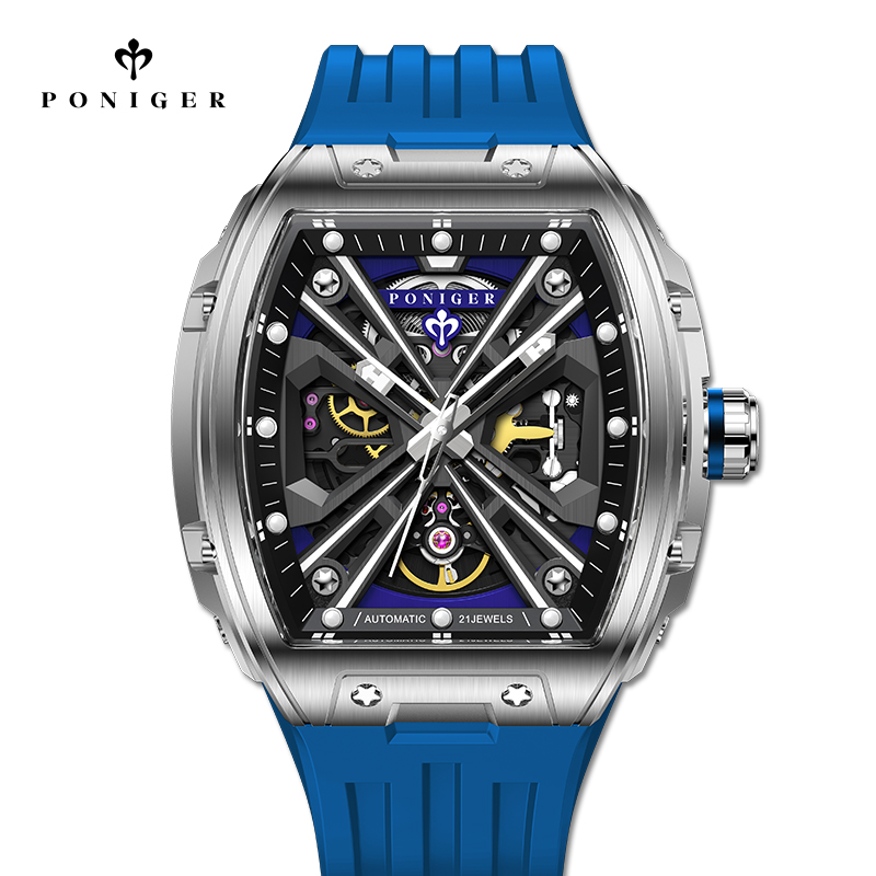PONIGER Luxury Automatic Mecha - Luxury Watch On Rubber Strap recension och pris