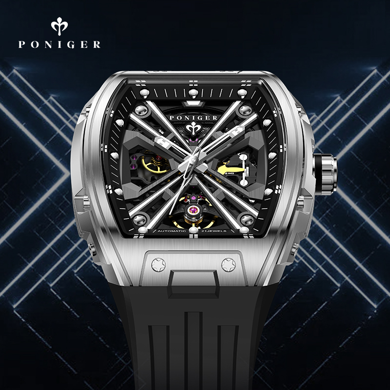 PONIGER Luxury Automatic Mecha - Luxury Watch On Rubber Strap recension och pris