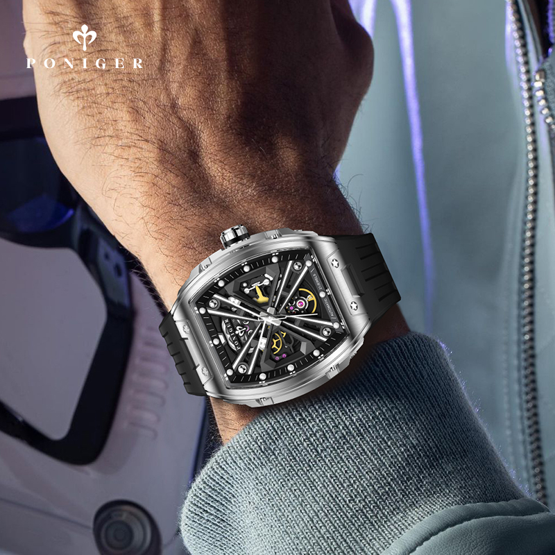 PONIGER Luxury Automatic Mecha - Luxury Watch On Rubber Strap recension och pris