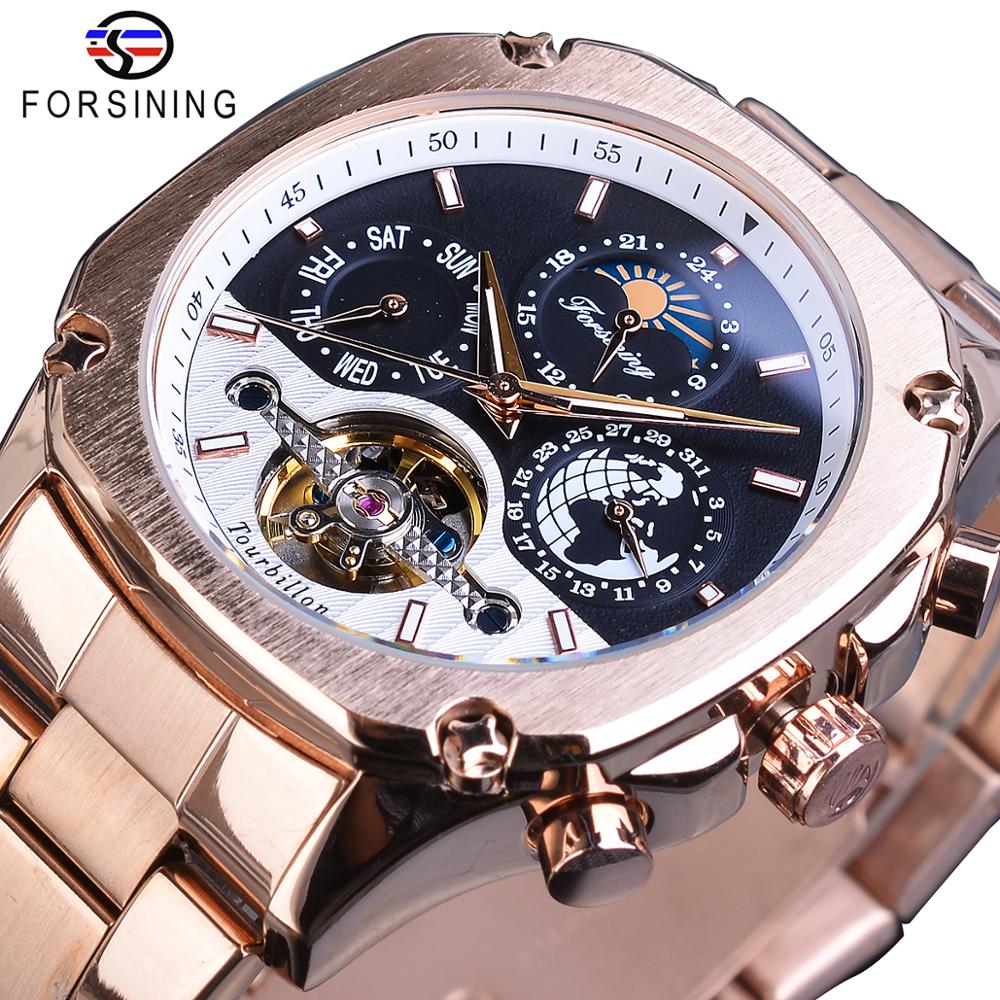 Forsining Brand Mens Mechanica - Moonphase Complication Watch recension och pris