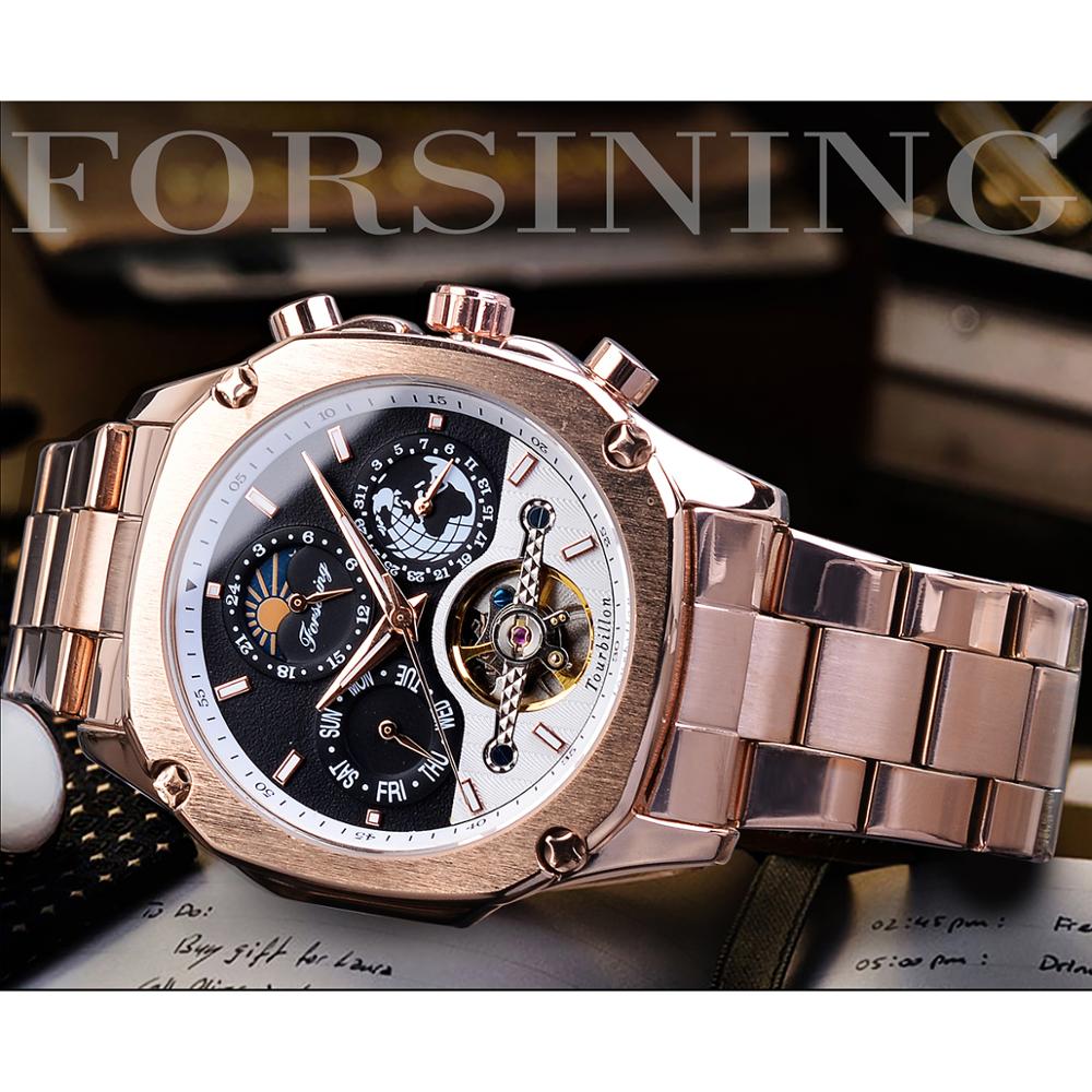 Forsining Brand Mens Mechanica - Moonphase Complication Watch recension och pris