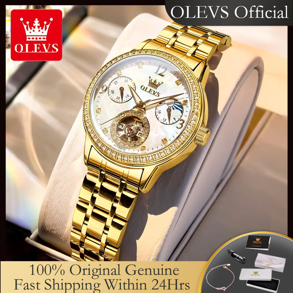 OLEVS 6750 Automatic Woman Wat - Luxury Watch Moon Phase recension och pris
