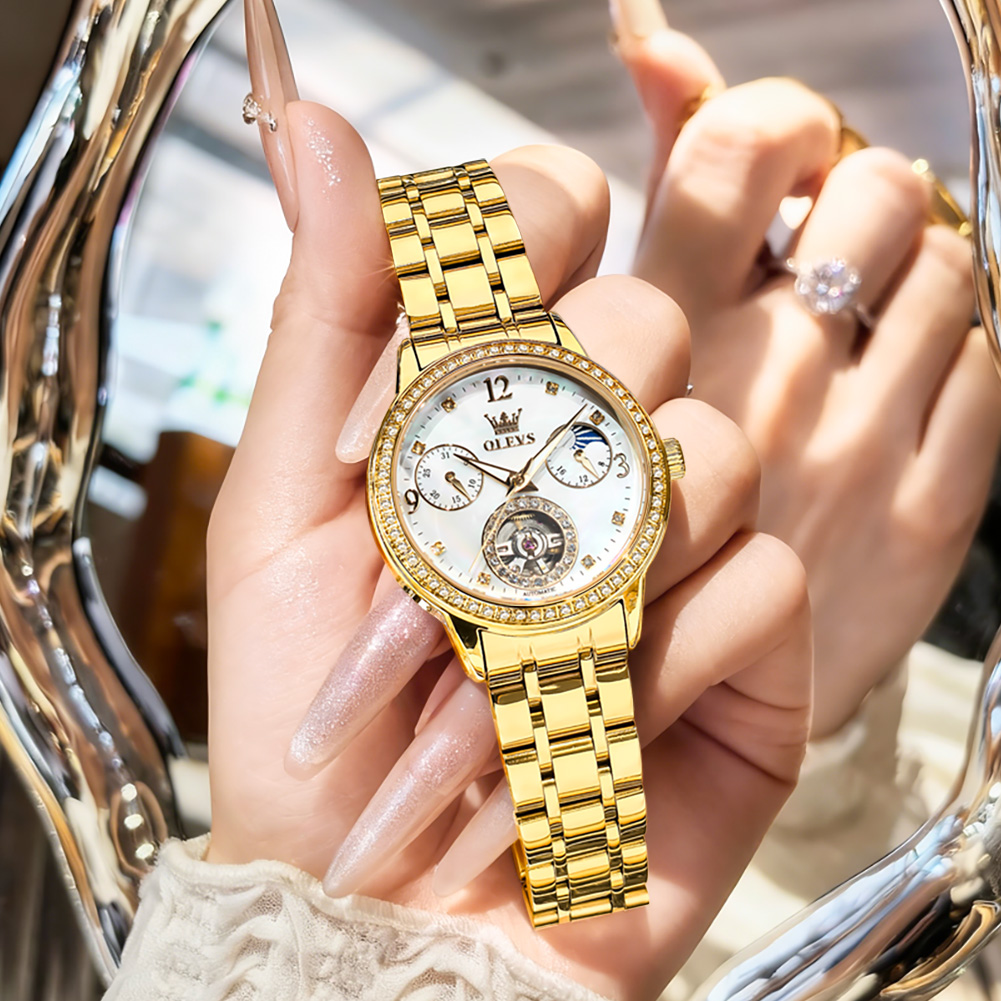 OLEVS 6750 Automatic Woman Wat - Luxury Watch Moon Phase recension och pris
