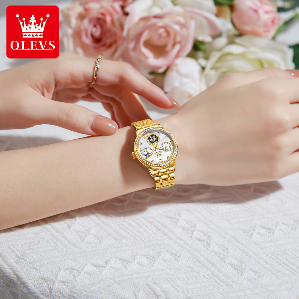 OLEVS 6750 Automatic Woman Wat - Luxury Watch Moon Phase recension och pris