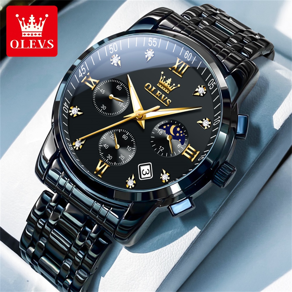 OLEVS Popular men's watches st - Luxury Watch Moon Phase recension och pris