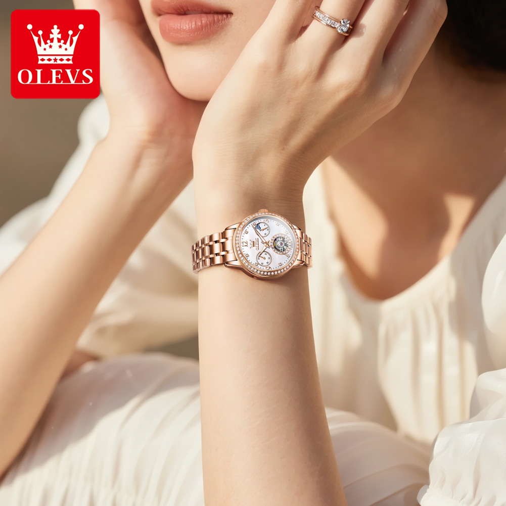 OLEVS Women's Watches Top Bran - Luxury Watch Moon Phase recension och pris