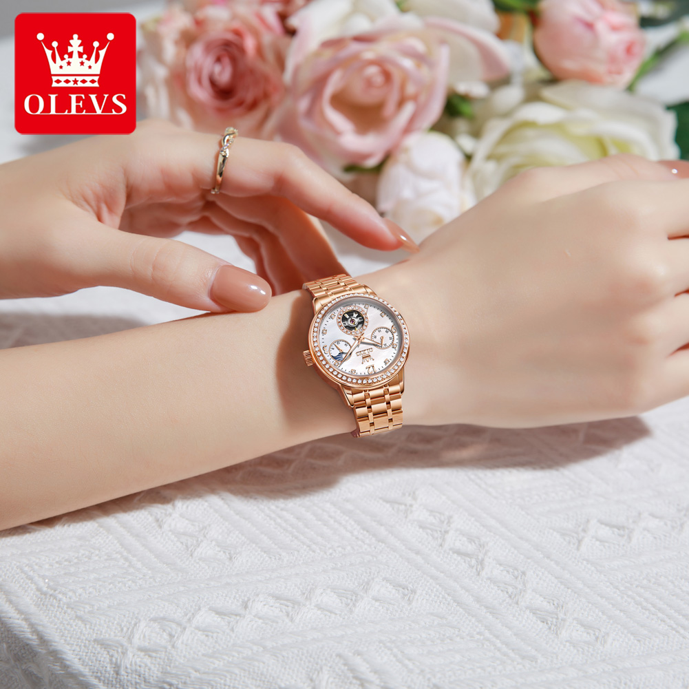 OLEVS Women's Watches Top Bran - Luxury Watch Moon Phase recension och pris