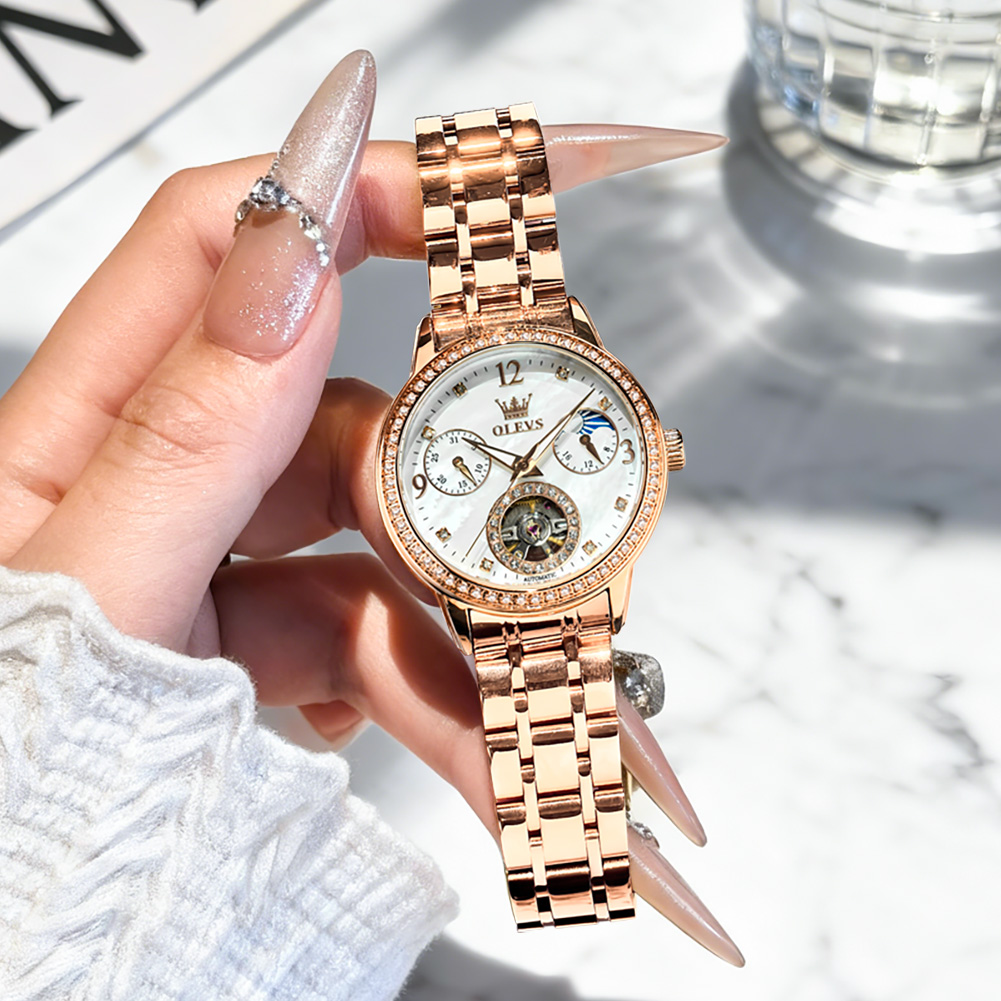 OLEVS Women's Watches Top Bran - Luxury Watch Moon Phase recension och pris