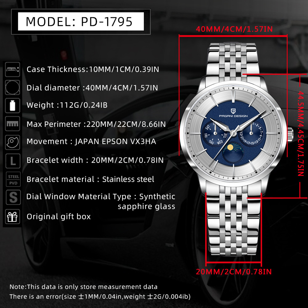 2025 Pagani Design New Men's M - Moonphase Complication Watch recension och pris